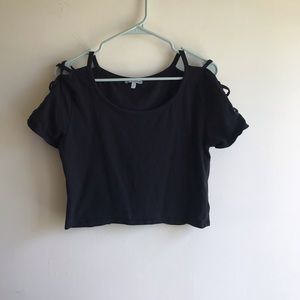Charlotte Russe XL Black Crop Top